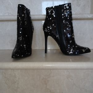 Black sequined Boots....Size 8